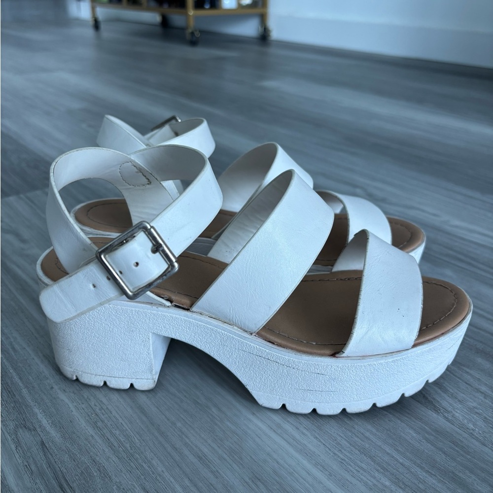 Soda White Platform Sandals